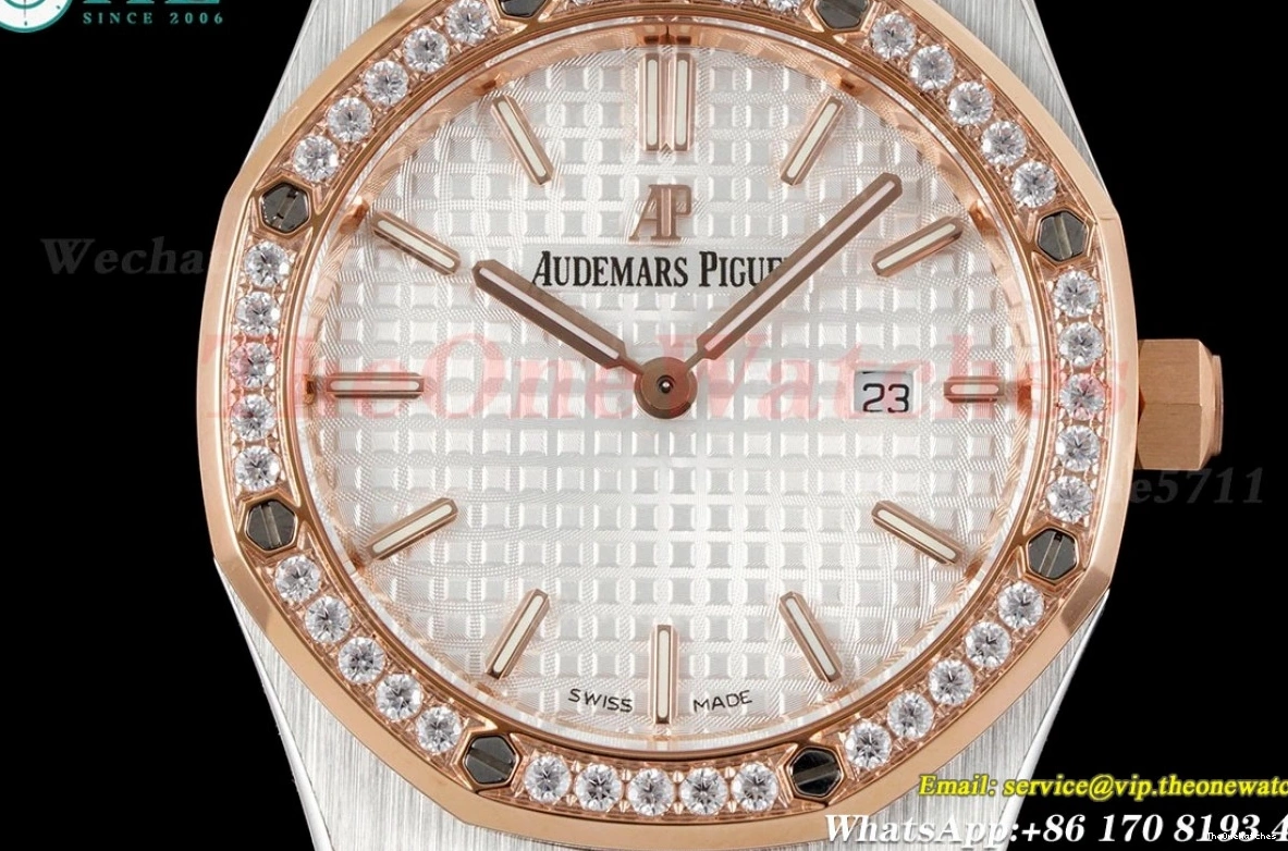 RG white Swiss Ladies 33mm Royal SS  Dial Quartz 8F Oak 0414